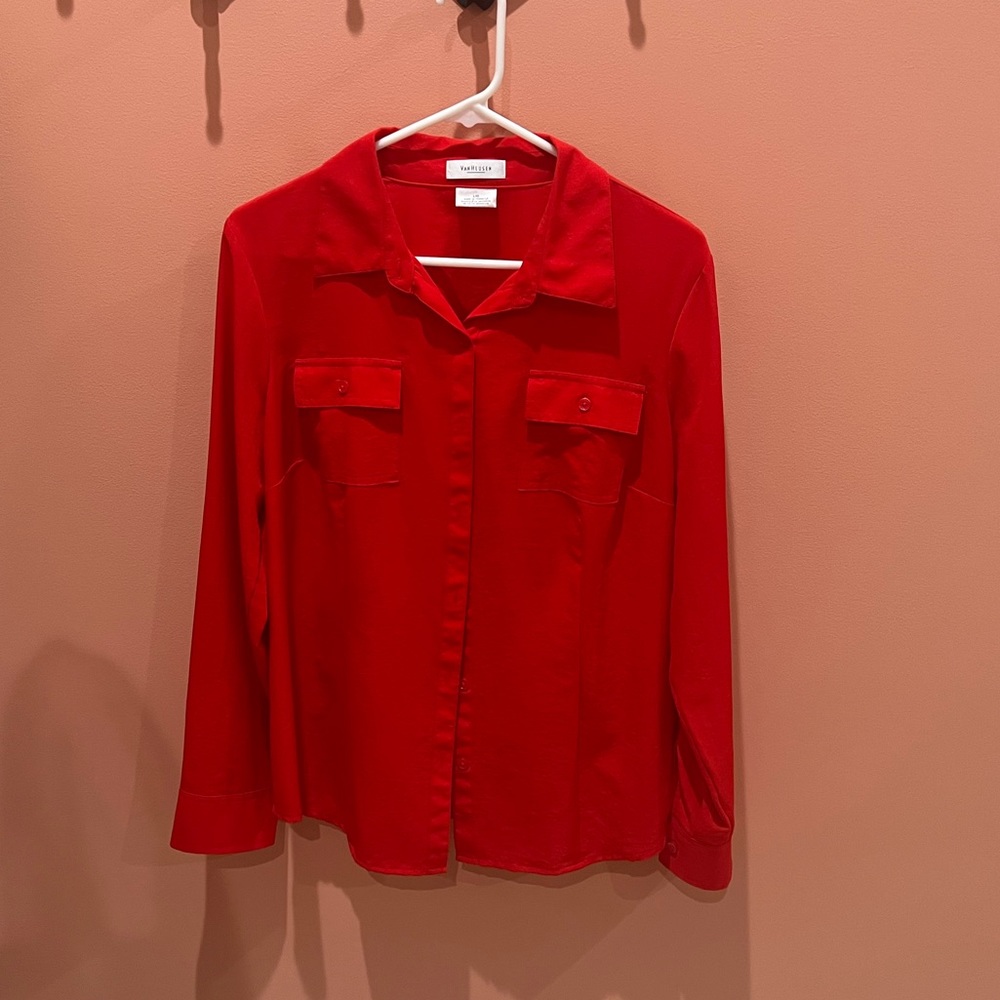 Vintage red Van Heusen blouse